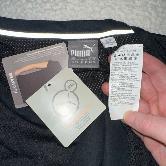 Puma Women’s Solid Black Mesh Graphic Short Sleeve Tee Size XL NWT - Picture 6 of 11